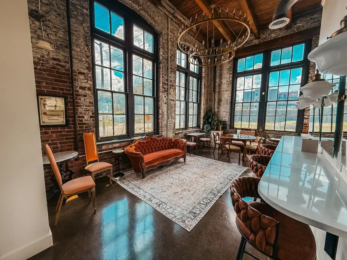 The Rosewood Room bridal suite at 24 Shelby with natural light through historic windows, the kind of accessibility and getting-ready space couples should test on a venue tour